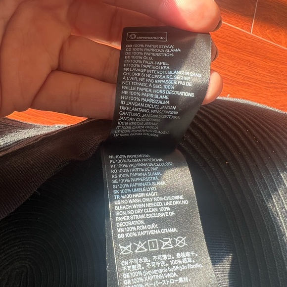 H&M Black Floppy Paper Straw Hat - Picture 4 of 4